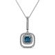 1 - Rosalyn Blue and White Diamond Halo Pendant 