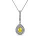 1 - Liz Yellow Sapphire and Diamond Teardrop Halo Pendant 