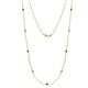 1 - Adia (9 Stn/2.3mm) Green Garnet and Diamond on Cable Necklace 