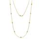 Adia (9 Stn/2.3mm) Peridot and Diamond on Cable Necklace 