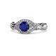 1 - Kalila Signature Blue Sapphire and Diamond Engagement Ring 