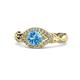 1 - Kalila Signature Blue Topaz and Diamond Engagement Ring 