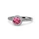 1 - Vida Signature Pink Tourmaline and Diamond Halo Engagement Ring 