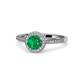 1 - Vida Signature Emerald and Diamond Halo Engagement Ring 