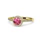1 - Vida Signature Pink Tourmaline and Diamond Halo Engagement Ring 