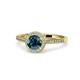 1 - Vida Signature Blue and White Diamond Halo Engagement Ring 