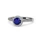 1 - Vida Signature Blue Sapphire and Diamond Halo Engagement Ring 