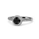 1 - Vida Signature Black and White Diamond Halo Engagement Ring 