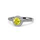 1 - Vida Signature Yellow and White Diamond Halo Engagement Ring 
