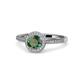 1 - Vida Signature Diamond and Lab Created Alexandrite Halo Engagement Ring 