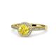 1 - Vida Signature Yellow Sapphire and Diamond Halo Engagement Ring 