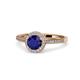 1 - Vida Signature Blue Sapphire and Diamond Halo Engagement Ring 