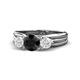 1 - Alyssa Black Diamond and White Sapphire Three Stone Engagement Ring 
