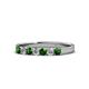 1 - Fiala 2.70 mm Green Garnet and Diamond 7 Stone Wedding Band 