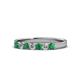 1 - Fiala 2.70 mm Emerald and Diamond 7 Stone Wedding Band 