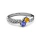 3 - Nicia Citrine and Tanzanite with Side Diamonds Bypass Ring 