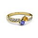 3 - Nicia Citrine and Tanzanite with Side Diamonds Bypass Ring 