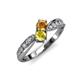 4 - Nicia Citrine and Yellow Sapphire with Side Diamonds Bypass Ring 