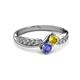 3 - Nicia Yellow Sapphire and Tanzanite with Side Diamonds Bypass Ring 