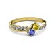 3 - Nicia Yellow Sapphire and Tanzanite with Side Diamonds Bypass Ring 