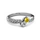 3 - Nicia Yellow Sapphire and Diamond with Side Diamonds Bypass Ring 