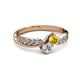 3 - Nicia Yellow Sapphire and Diamond with Side Diamonds Bypass Ring 
