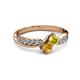 3 - Nicia Yellow Sapphire and Citrine with Side Diamonds Bypass Ring 