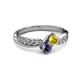 3 - Nicia Yellow Sapphire and Iolite with Side Diamonds Bypass Ring 