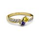 3 - Nicia Yellow Sapphire and Iolite with Side Diamonds Bypass Ring 