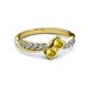 3 - Nicia Yellow Sapphire with Side Diamonds Bypass Ring 