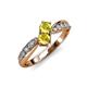 4 - Nicia Yellow Sapphire with Side Diamonds Bypass Ring 