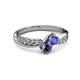 3 - Nicia Tanzanite and Iolite with Side Diamonds Bypass Ring 