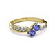 3 - Nicia Tanzanite with Side Diamonds Bypass Ring 
