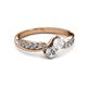 3 - Nicia White Sapphire and Diamond with Side Diamonds Bypass Ring 