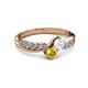3 - Nicia White and Yellow Sapphire with Side Diamonds Bypass Ring 