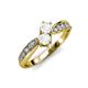 4 - Nicia White Sapphire with Side Diamonds Bypass Ring 