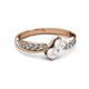 3 - Nicia White Sapphire with Side Diamonds Bypass Ring 