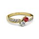3 - Nicia Ruby and Diamond with Side Diamonds Bypass Ring 
