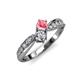 4 - Nicia Pink Tourmaline and Diamond with Side Diamonds Bypass Ring 
