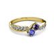 3 - Nicia Iolite and Tanzanite with Side Diamonds Bypass Ring 