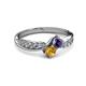 3 - Nicia Iolite and Citrine with Side Diamonds Bypass Ring 
