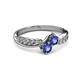 2 - Nicia Iolite with Side Diamonds Bypass Ring 