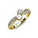 4 - Nicia Diamond and White Sapphire with Side Diamonds Bypass Ring 