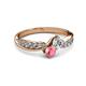 3 - Nicia Diamond and Pink Tourmaline with Side Diamonds Bypass Ring 