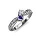4 - Nicia Diamond and Iolite with Side Diamonds Bypass Ring 