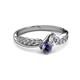 3 - Nicia Diamond and Iolite with Side Diamonds Bypass Ring 
