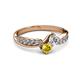 3 - Nicia Diamond and Yellow Sapphire with Side Diamonds Bypass Ring 