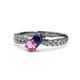 1 - Nicia @TotalCart ctw Blue Sapphire and Pink Sapphire accented natural Diamond Bypass Ring 