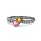 1 - Nicia Citrine and Pink Tourmaline with Side Diamonds Bypass Ring 