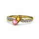 1 - Nicia Citrine and Pink Tourmaline with Side Diamonds Bypass Ring 